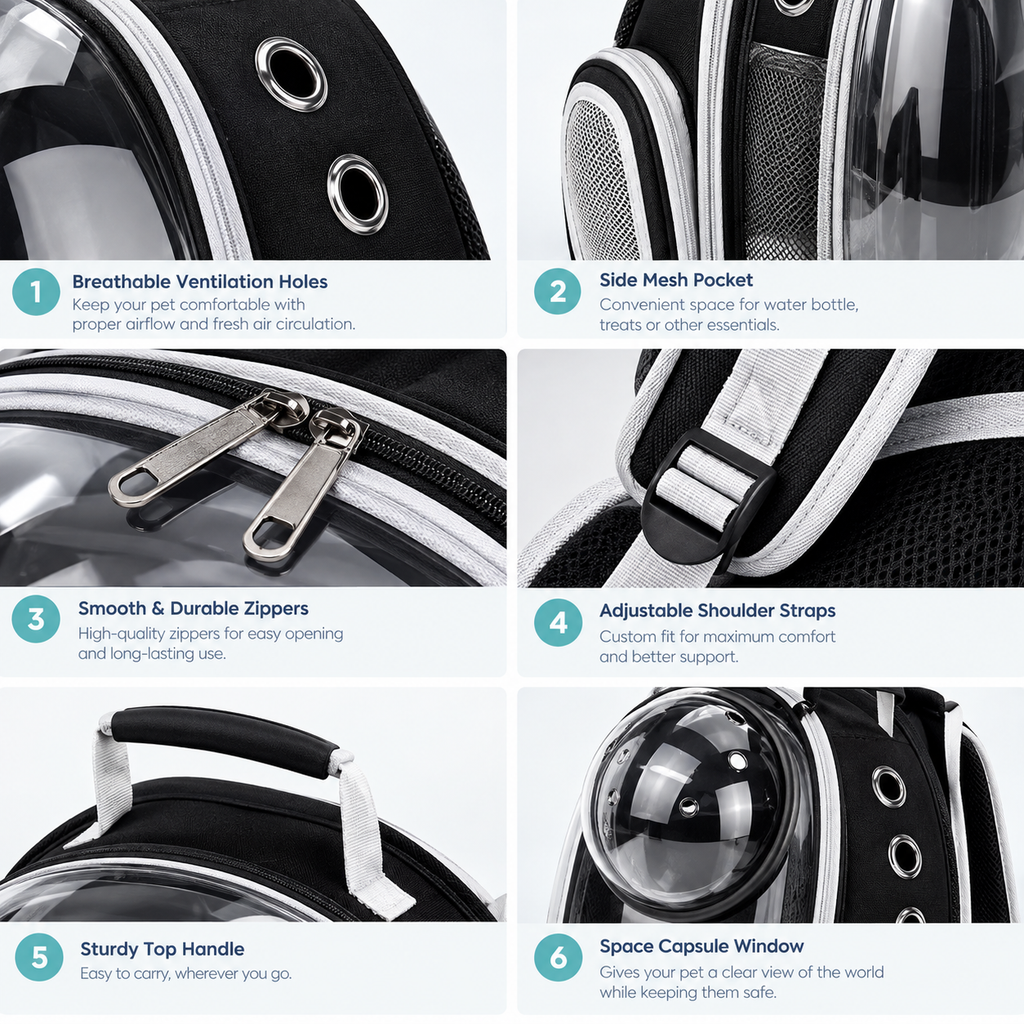Transparent Space Capsule Pet Backpack